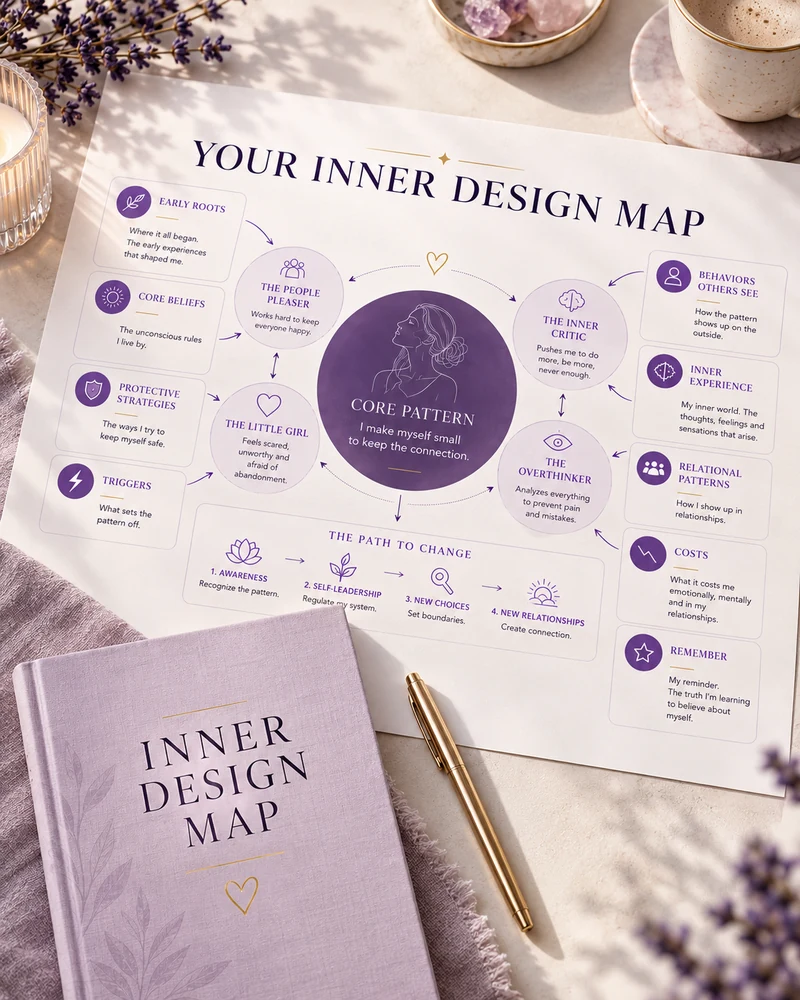 Personalised Inner Design Map and workbook for relationship coaching